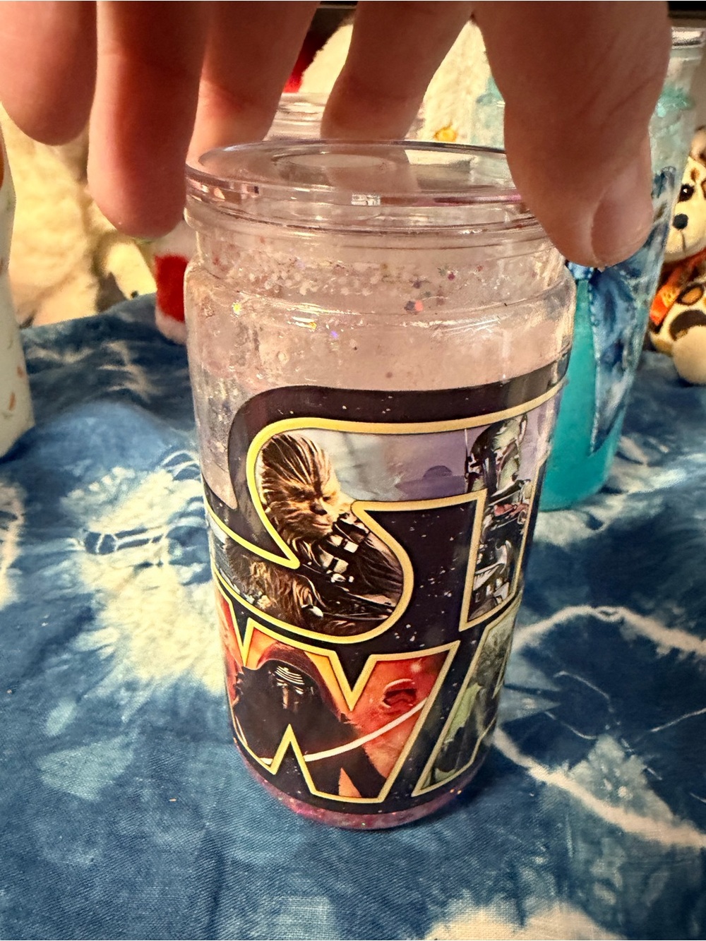 Star Wars Character Glitter Tumbler - Clear Pink Accent Never Used